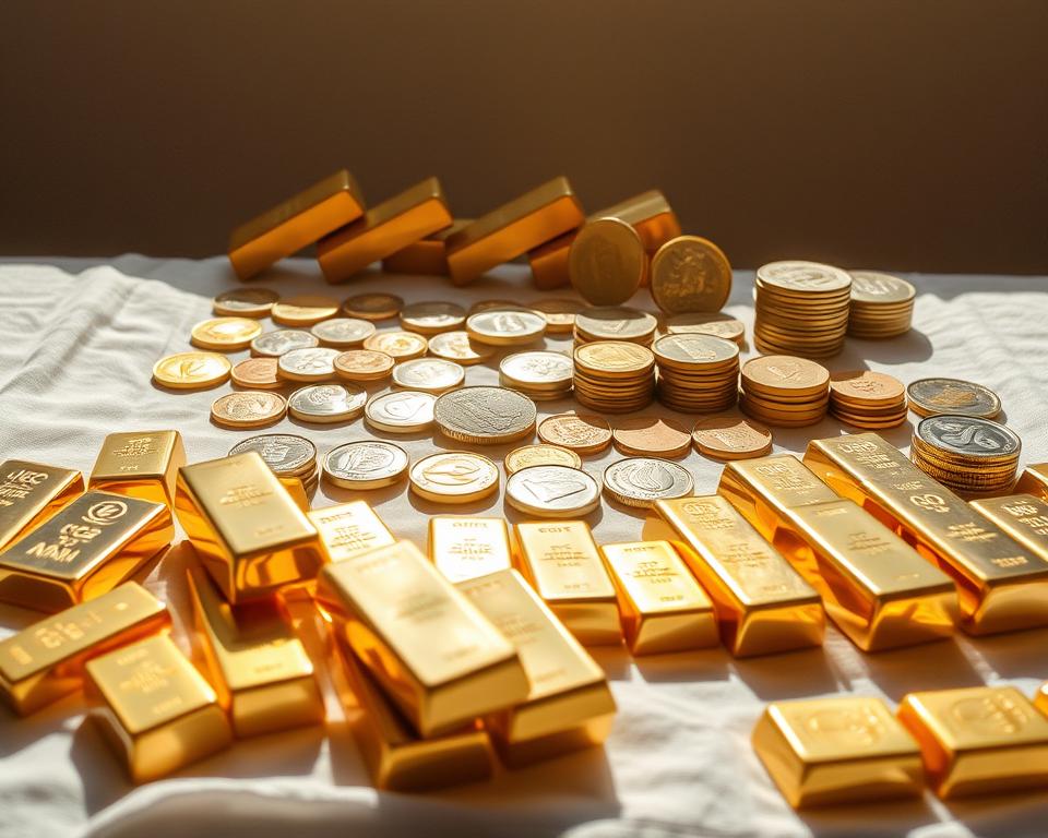 Edelmetallmarkt Barren und Münzen