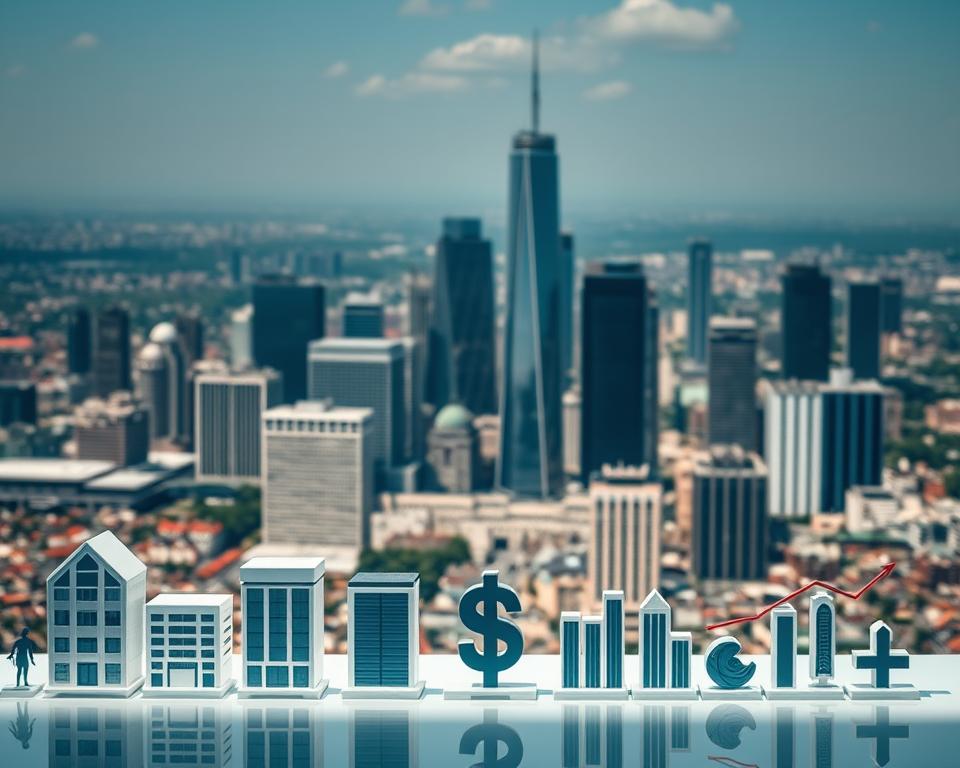 Erfolg mit Alternative Investment Management 2 A well-lit, high-resolution image showcasing various alternative investment options. In the foreground, prominent symbols representing real estate, private equity, hedge funds, and venture capital. The middle ground features a sleek, modern financial skyline with towering skyscrapers, while the background displays a vibrant, diverse cityscape. The overall mood is one of sophistication, innovation, and potential for growth, reflecting the dynamic nature of alternative investment management. Soft, directional lighting casts dramatic shadows, emphasizing the depth and complexity of the scene. Captured with a wide-angle lens to provide a comprehensive view of the alternative investment landscape.